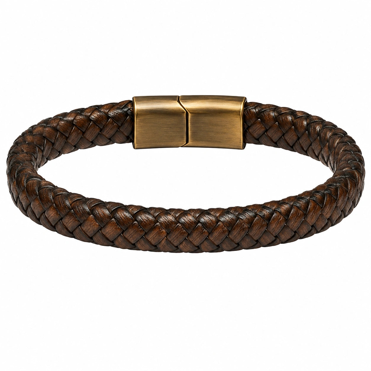 Bracciale intrecciato marrone con chiusura magnetica