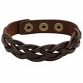Bracciale Intrecciato Marrone con Bottoni a Pressione