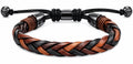 Bracciale intrecciato regolabile marrone e nero