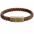 Bracciale intrecciato marrone con chiusura magnetica