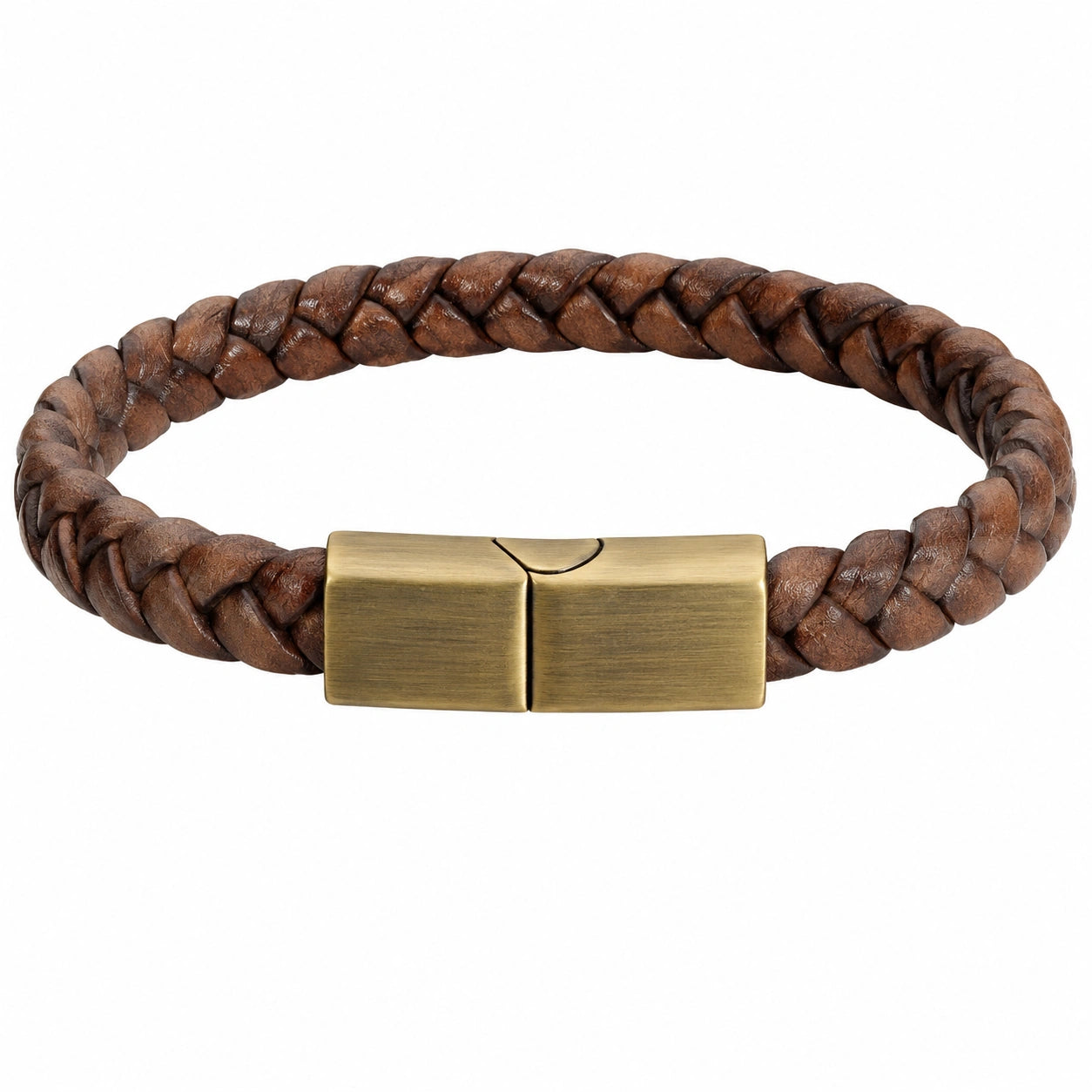 Bracciale intrecciato marrone con chiusura magnetica