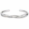 Bracciale Rigido Aperto Intrecciato Argento Elegante 18 cm