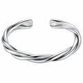 Bracciale rigido intrecciato argento, design elegante