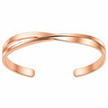 Bracciale aperto intrecciato in oro rosa