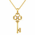 Collana con Pendente a Forma di Chiave in Oro con Cristallo