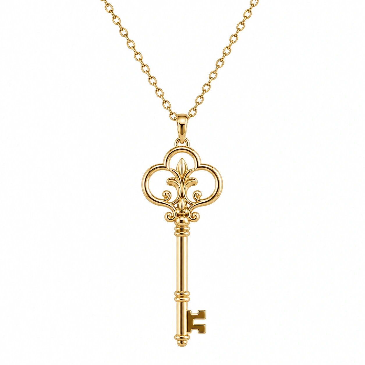 Collana Pendente a Forma di Chiave in Oro