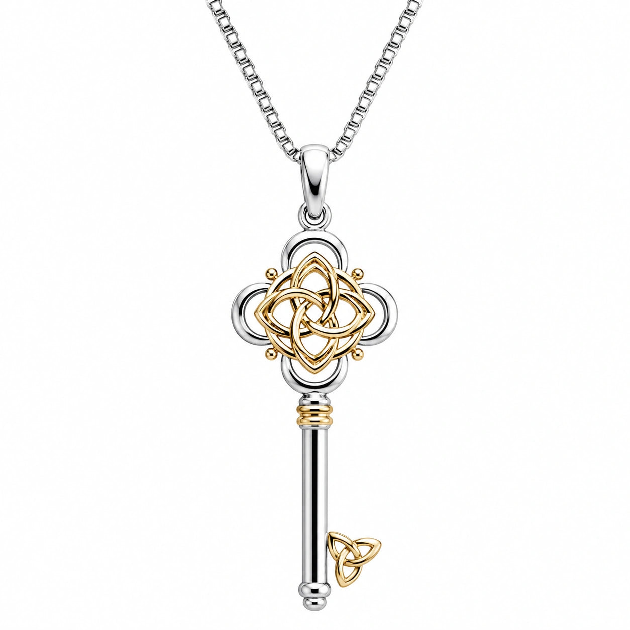 Collana con Pendente Chiave Celtica Argento e Oro