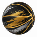 Pallone da basket nero oro argento con motivo accattivante