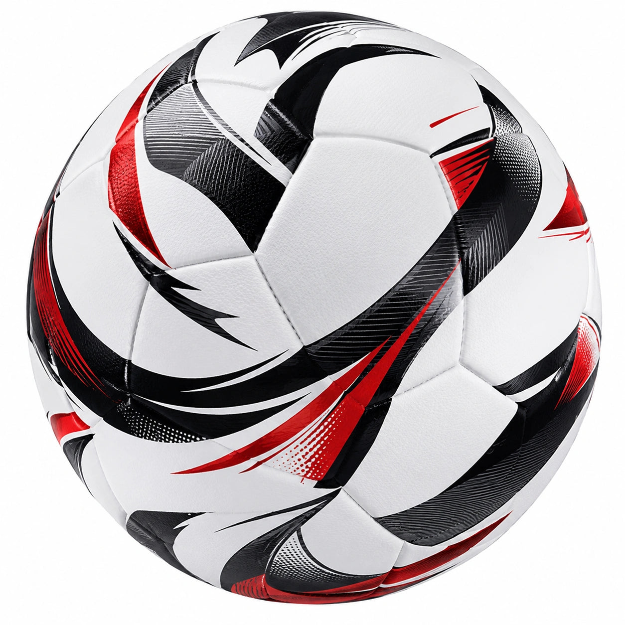 Pallone da Calcio Bianco/Nero/Rosso con Design Dinamico