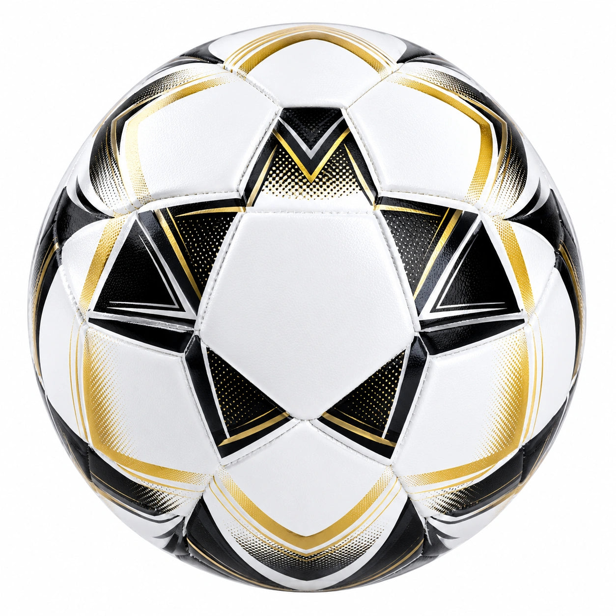 Pallone da Calcio Bianco/Nero/Oro con Design Elegante