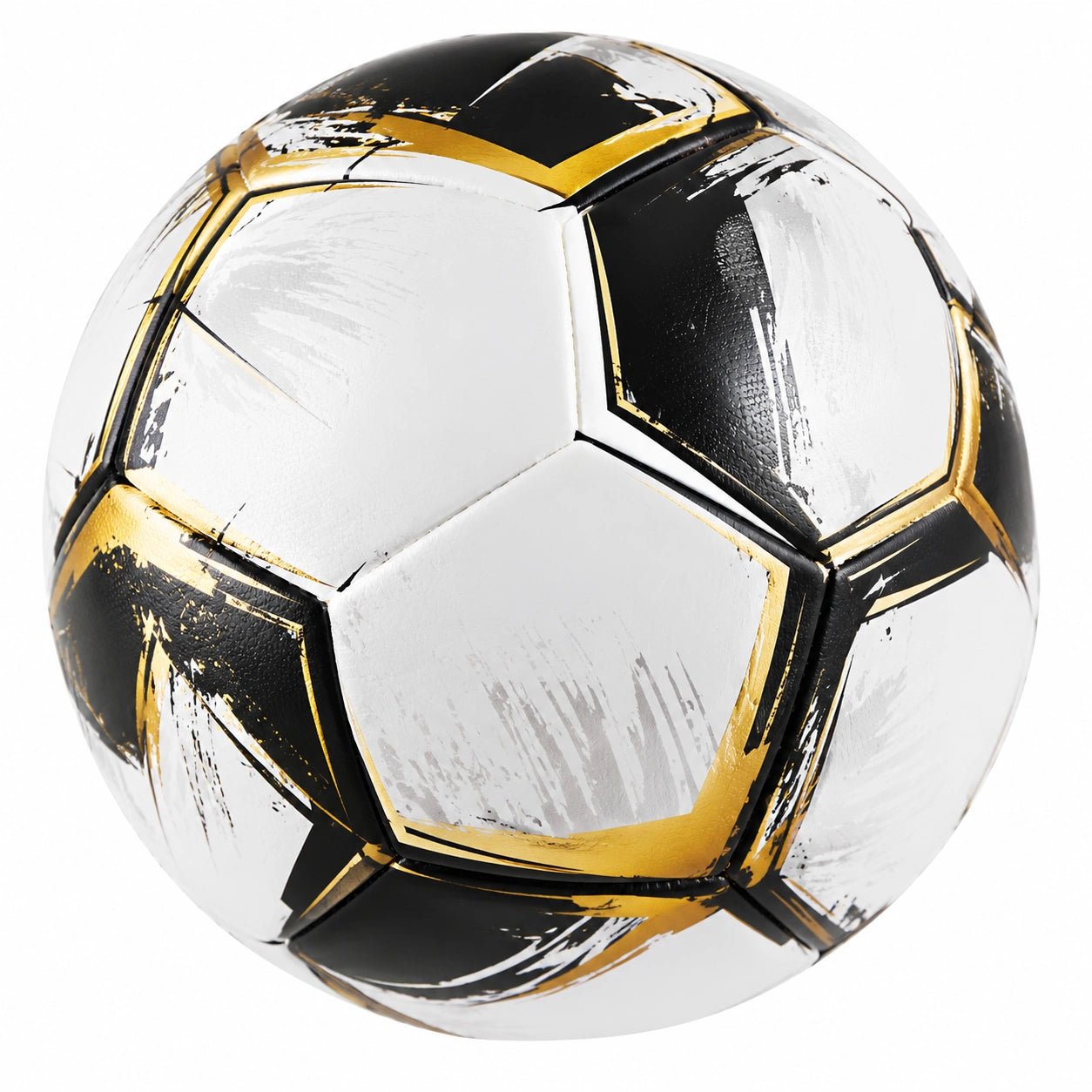 Pallone da Calcio Bianco/Nero/Oro con Design Elegante