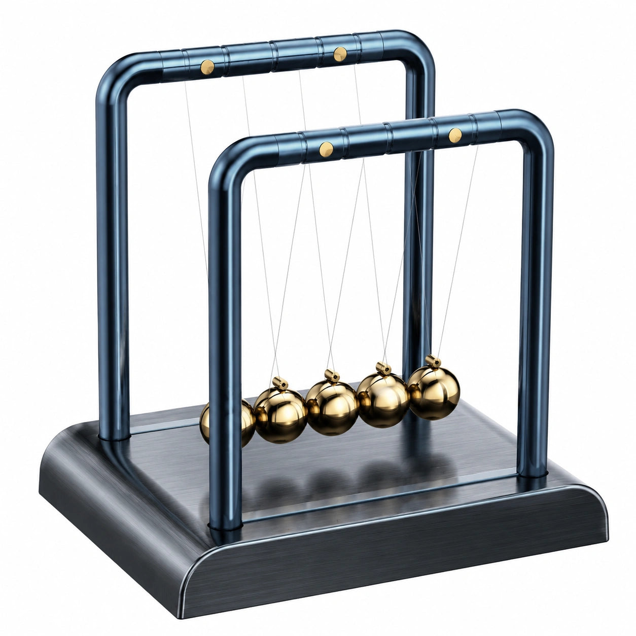 Pendolo di Newton Decorativo da Scrivania Blu e Oro