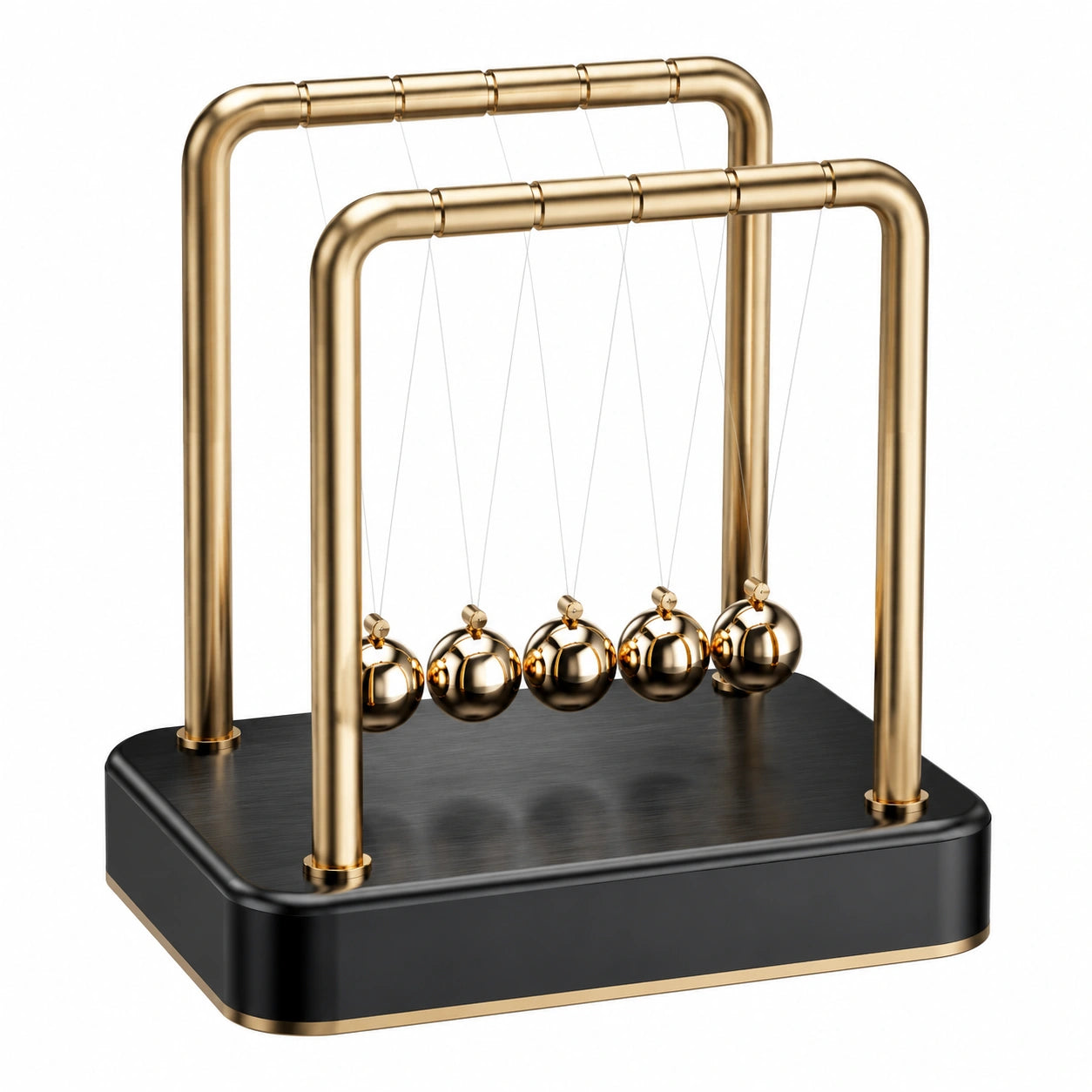 Pendolo di Newton Decorativo in Oro e Nero